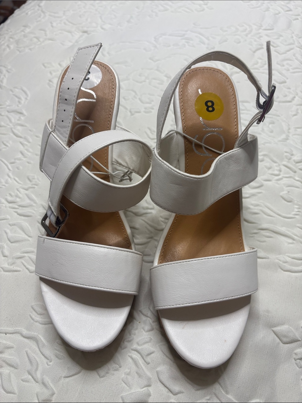 Sugar White Strappy Block Heel Sandals